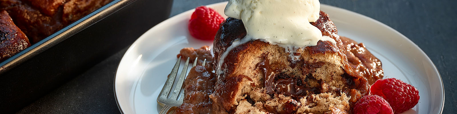 Neven Maguire's Chocolate Hot Cross Bun Bread & Butter Pudding