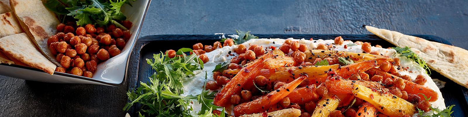 Neven Maguire's Honey Roasted Carrots with Whipped Feta & Harissa Chickpeas