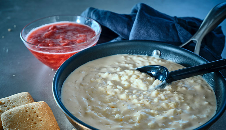 Neven Maguire's Coconut Rice Pudding with Strawberry Compote