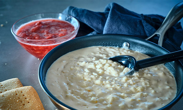 Coconut Rice Pudding with Strawberry Compote