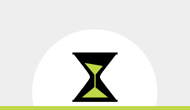 Black hourglass with green sand