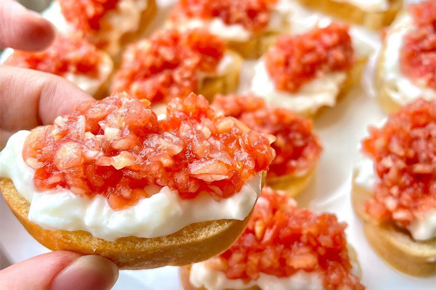 Bruschetta with Burrata Crostinis