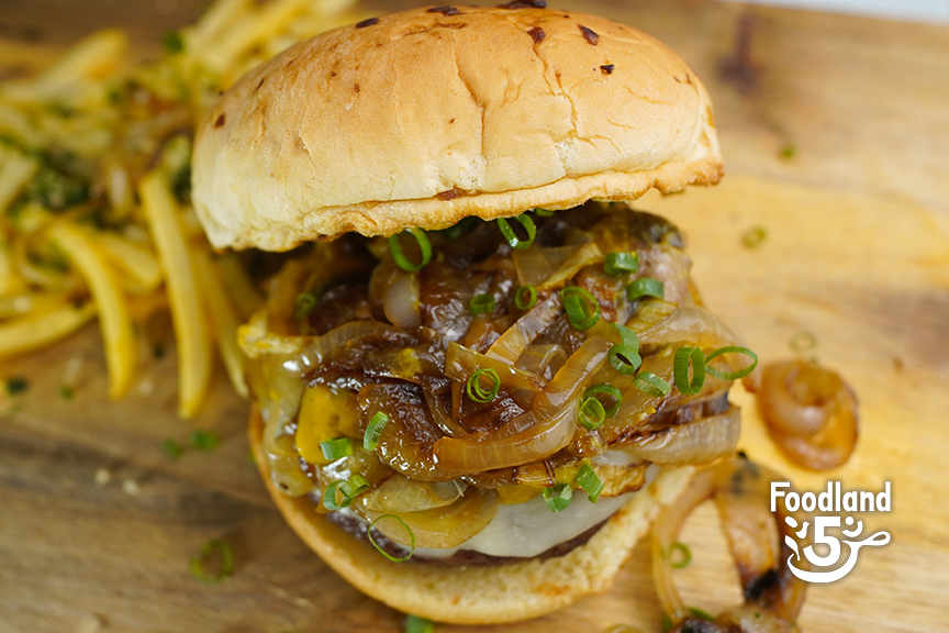 Maui Onion Mushroom Burger