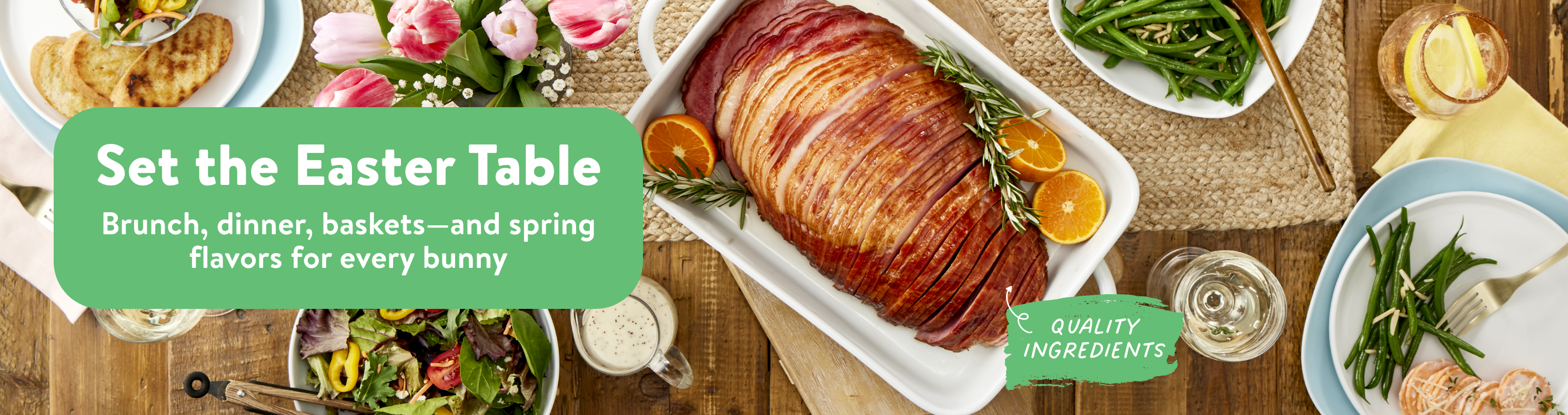 Set the Easter table. Brunch, dinner, baskets - and spring flavors for every bunning