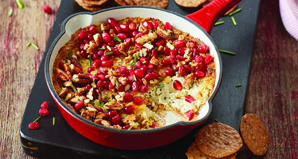 Cheddar Dip with Pomegranate