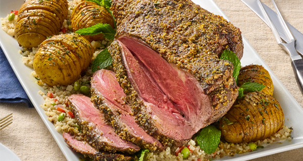 Dukkah-Crusted Lamb with Potatoes & Cauliflower Rice