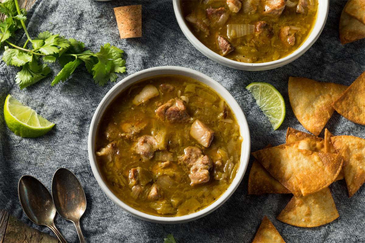 Green Chile Pork Stew in a Bowl