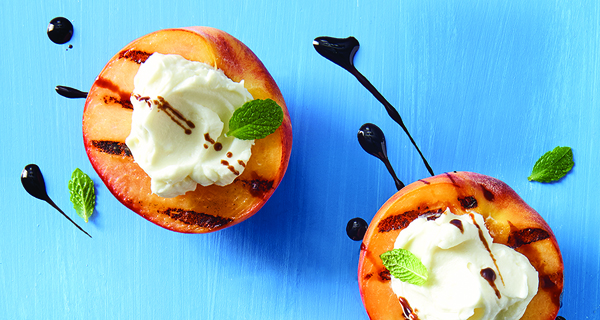 Grilled Peaches with Balsamic and Mascarpone