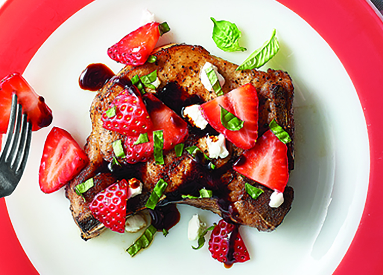 Grilled Pork Chops with Balsamic Strawberries
