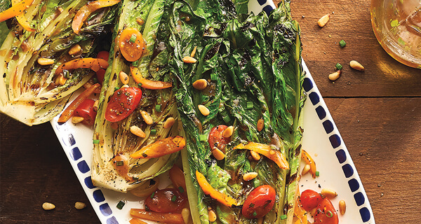 Italian Grilled Romaine with Balsamic-Chive Dressing