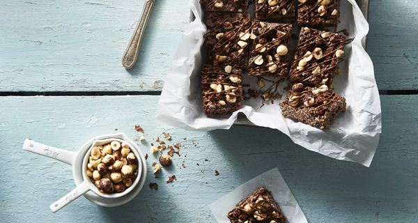 Nutty Chocolate Crispy Bars