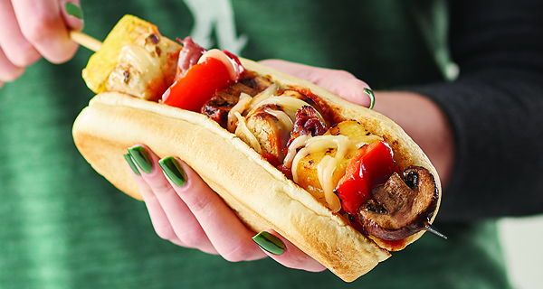 Pineapple-Sausage Kabob Subs