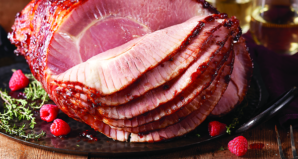 Raspberry-Glazed Spiral Ham