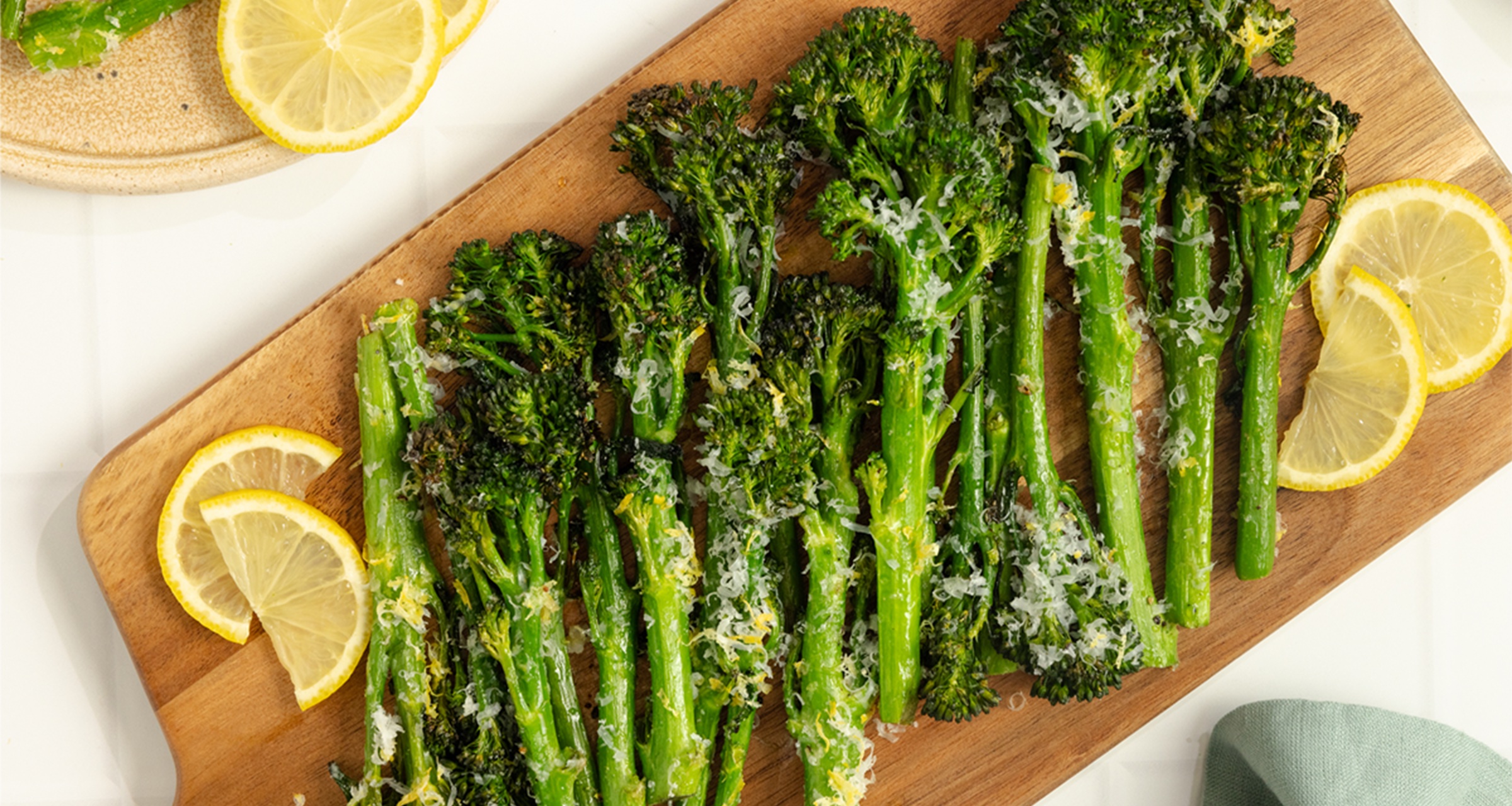 Roasted BimiĀ® Baby Broccoli with Lemon + Parmesan