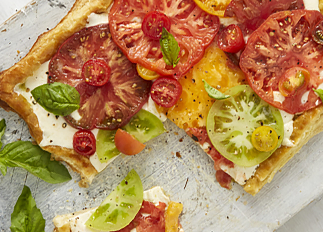 Rustic Heirloom Tomato Caprese Tart