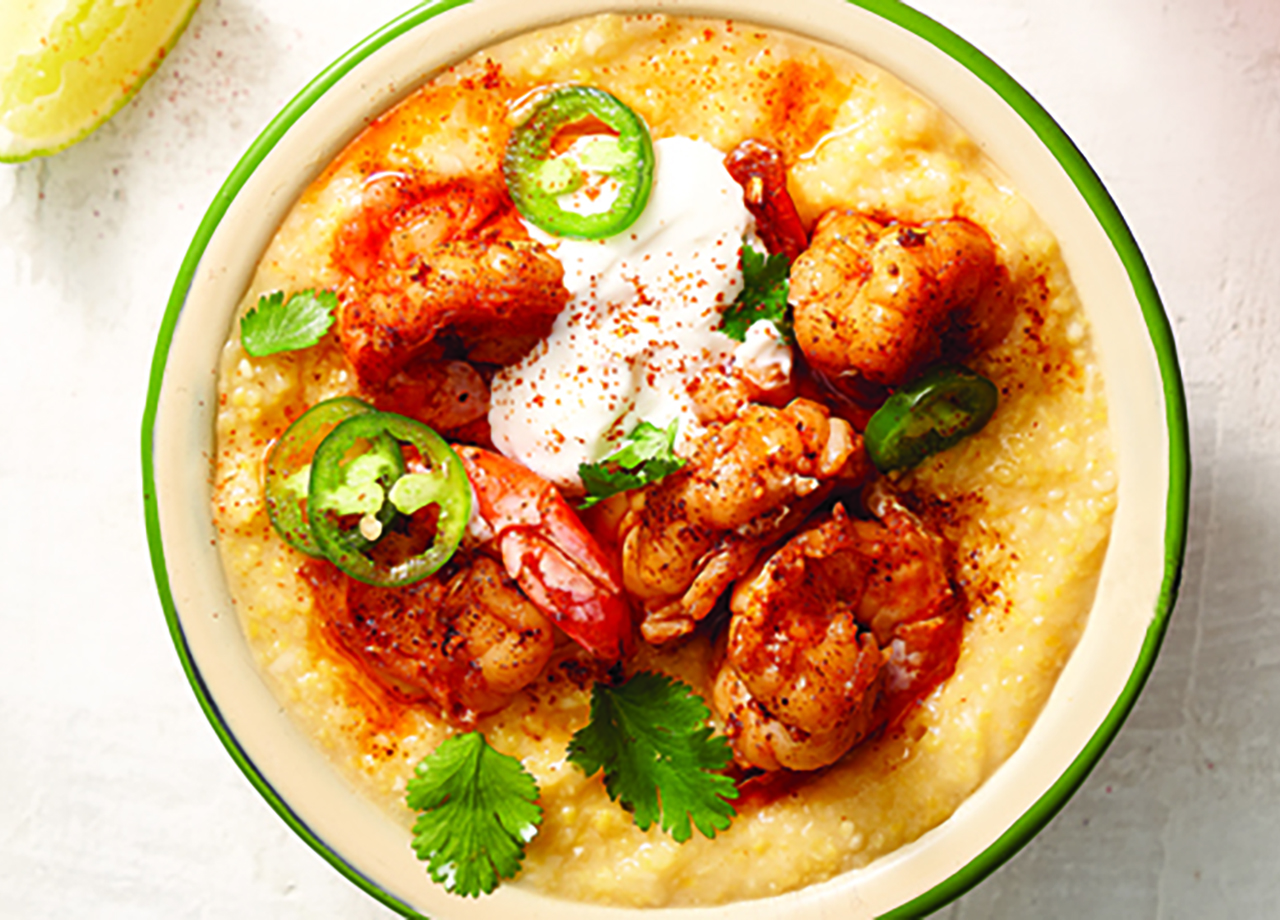 Shrimp with Polenta and Lime