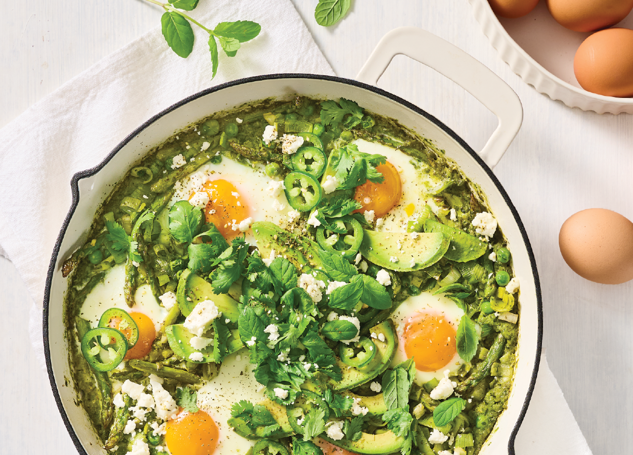 Spring Greens Shakshuka