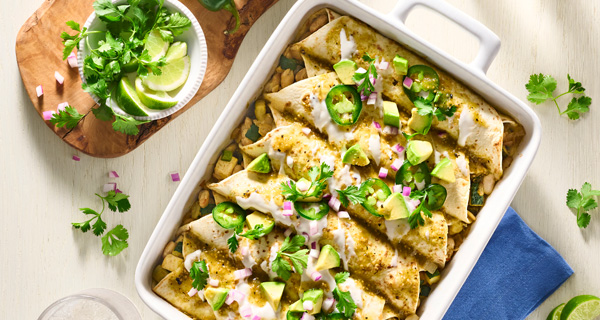 Zucchini Verde Vegan Enchiladas