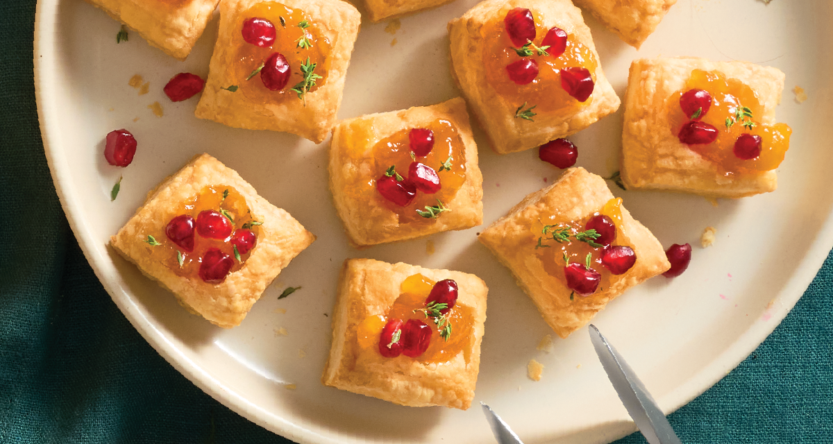Pomegranate-Brie Bites
