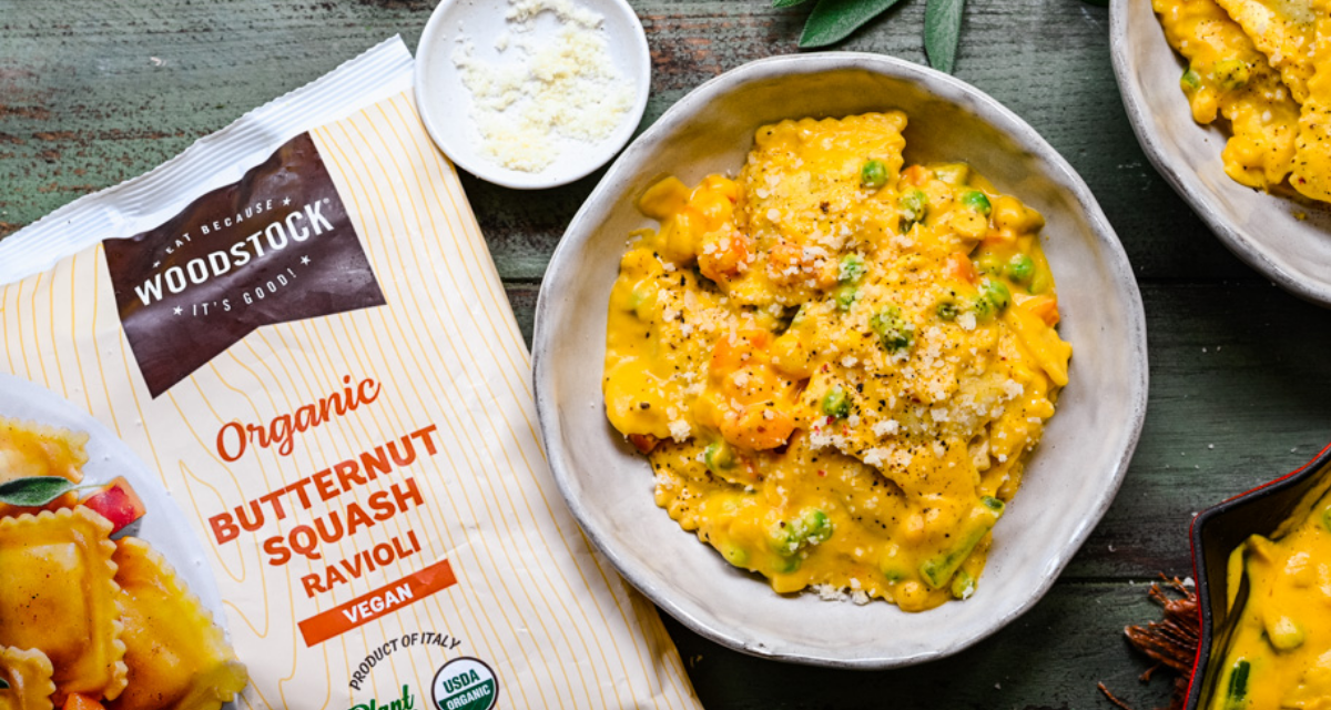 Butternut Squash Ravioli in Creamy Vegan Sauce