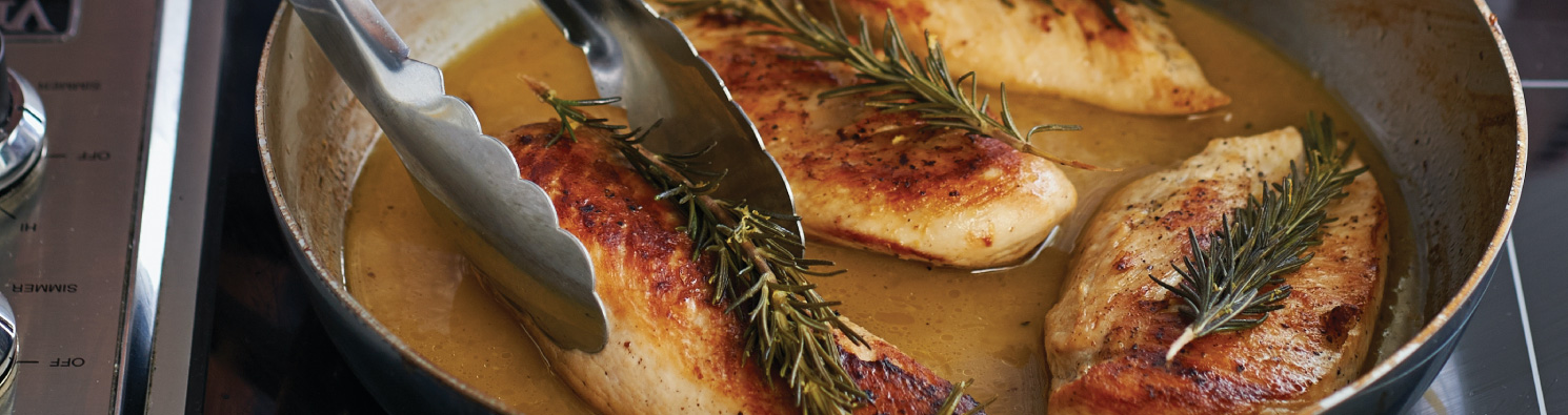 cooking chicken breasts in pan