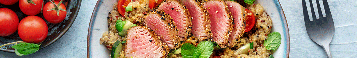 Grilled Tuna Steak With Quinoa Salad