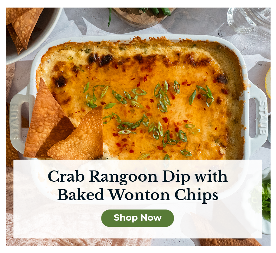 Crab Rangoon Dip with Baked Wonton Chips, Shop Now