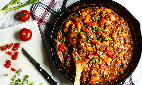 One Pan Cheeseburger Gnocchi