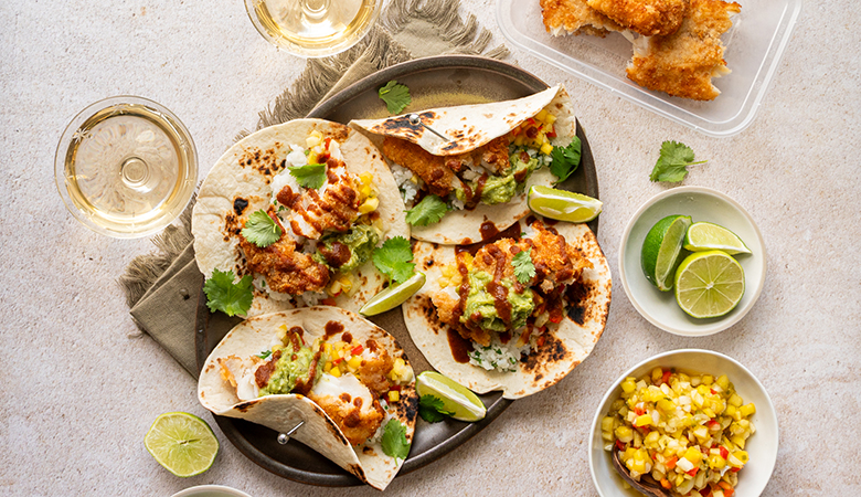 Parmesan Crusted Cod Tacos
