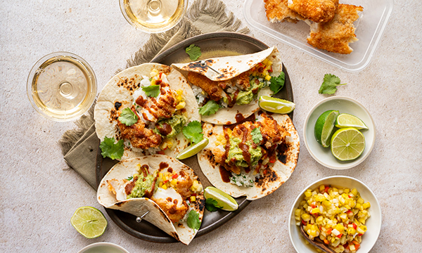 Parmesan Crusted Cod Tacos