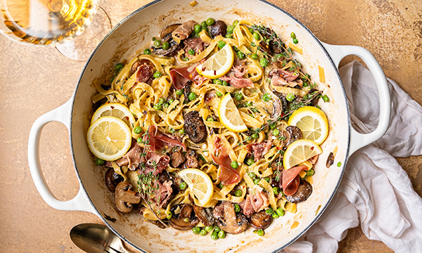 Spring Vegetable Fettuccine Alfredo