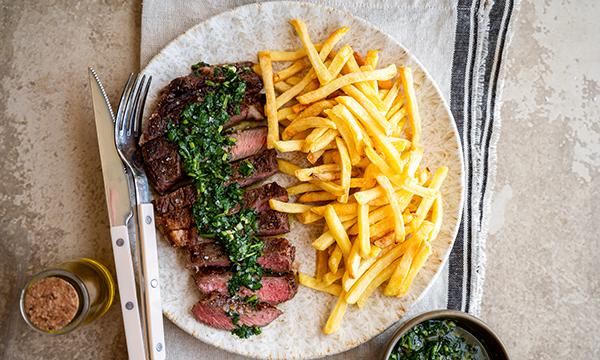 Steak Frites with Chimichurri Sauce