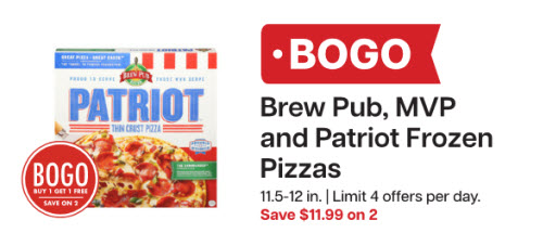 L&B Extras Members: BOGO Brew Pub, MVP & Patriot Pizza 11.5-12 inch (Limit 4 offers per day) Expires 01/21/26