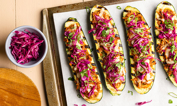 BBQ Chicken Zucchini Boats