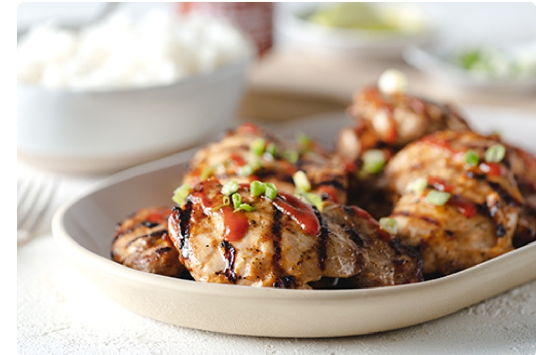 Grilled Honey Sriracha Chicken Thighs