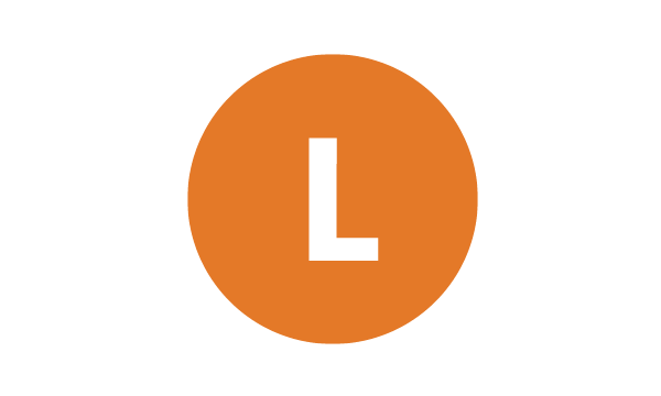 Orange Circle with Letter L