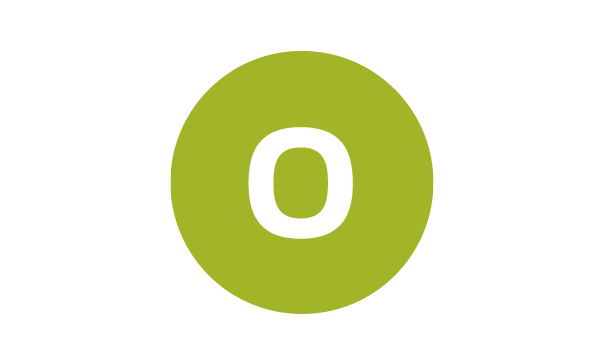 Olive Green Circle with Letter O