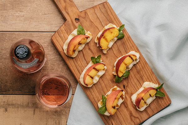 Recipe: Grilled Halloumi Cheese & Peaches Appetizer