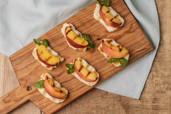Recipe: Grilled Halloumi Cheese & Peaches Appetizer