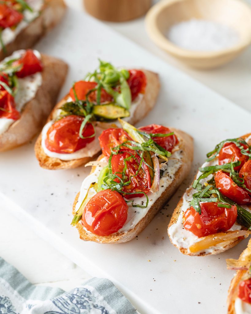 Recipe: Mini Tomato and Asparagus Ricotta Toasts