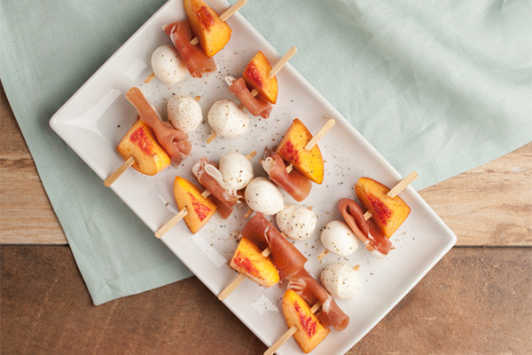 Recipe: Peach & Prosciutto Skewers