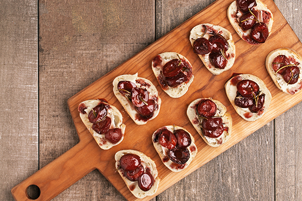 Recipe: Savory Roasted Cherries with Brie & Baguette