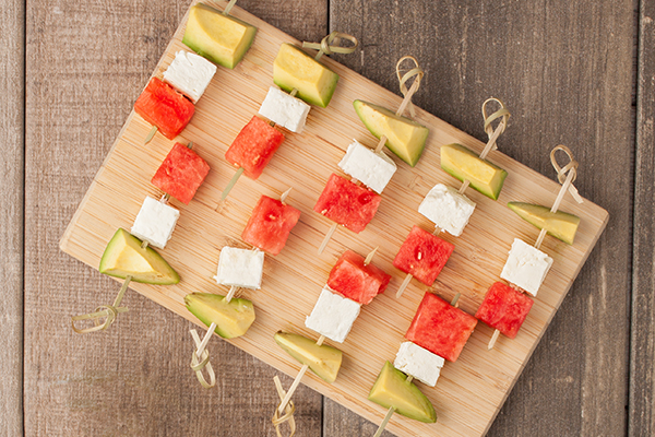 Recipe: Watermelon, Feta Cheese & Avocado Skewers