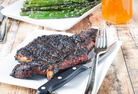 Coffee Rubbed Rib-Eye on the Grill