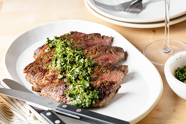 Recipe: Grilled Flank Steak with Gremolata Garlic Herb Sauce