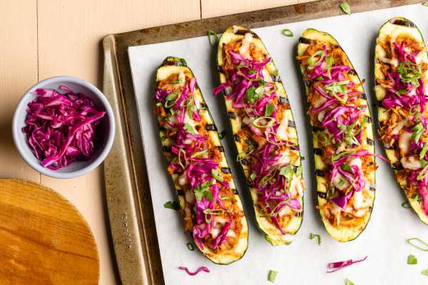 Recipe:BBQ Chicken Zucchini Boats