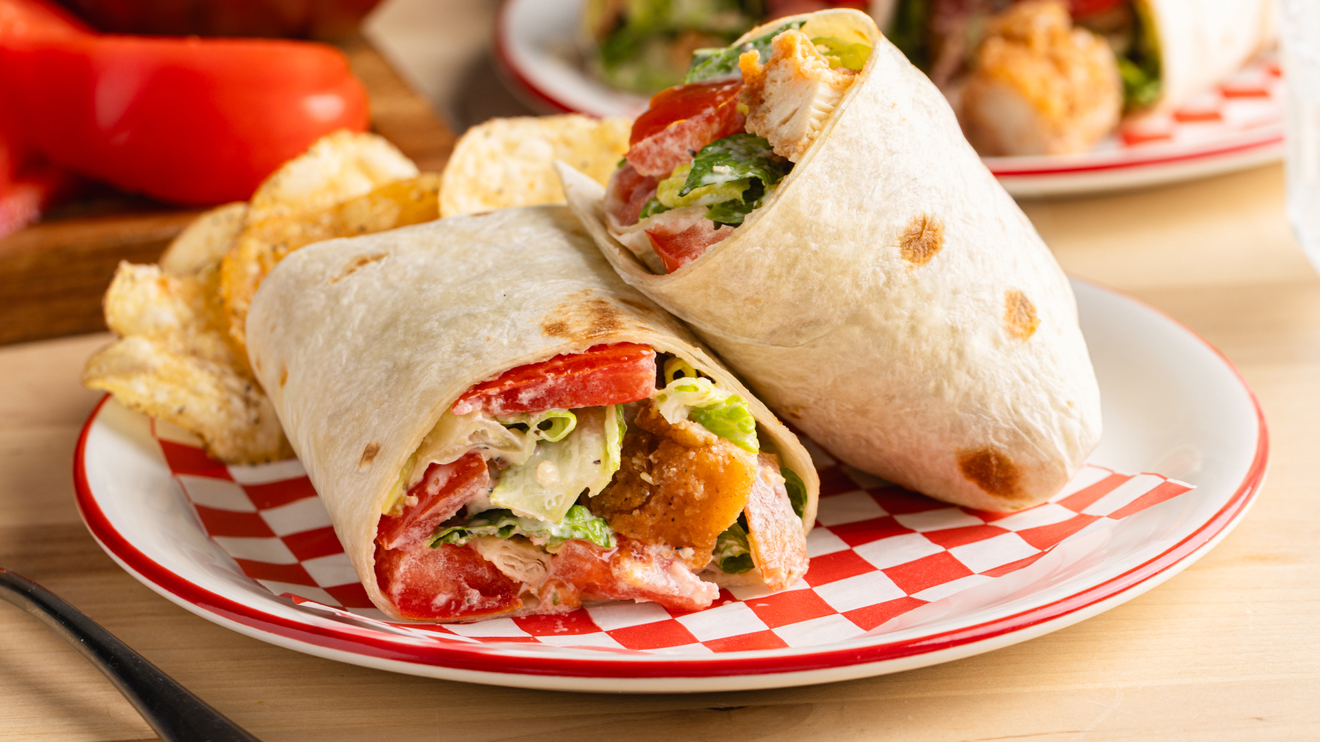 Recipe: Chopped BLT Chicken Caesar Wrap