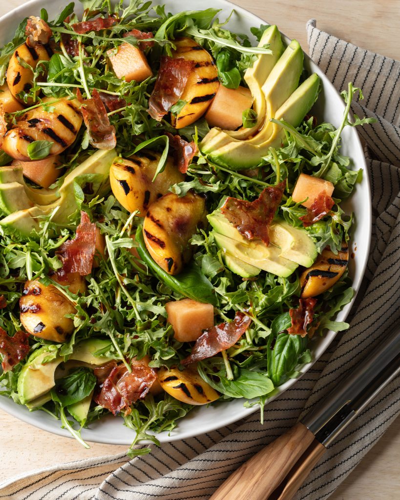 Grilled Peach & Prosciutto Salad