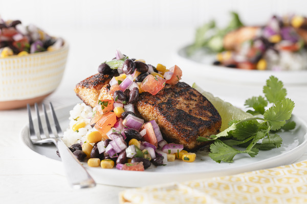 Blackened Salmon & Corn Salsa