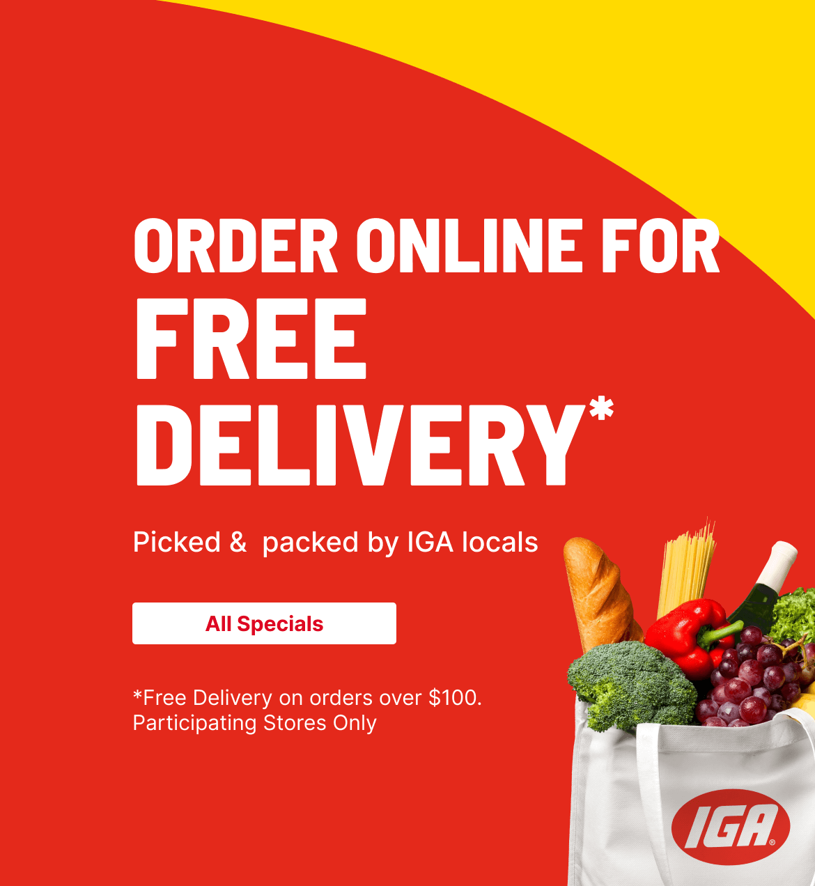 Shop Online at your local IGA for Free Delivery